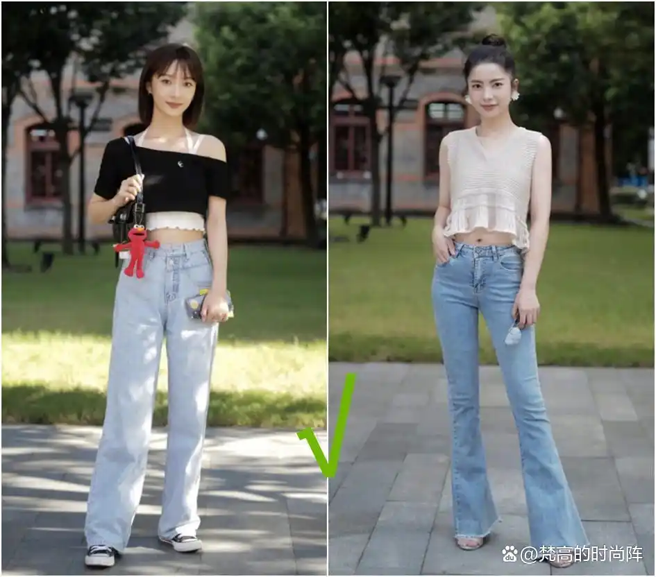 小个子显高技巧露一截上衣_截短款上衣街拍趋势_小个子穿搭露一截上衣