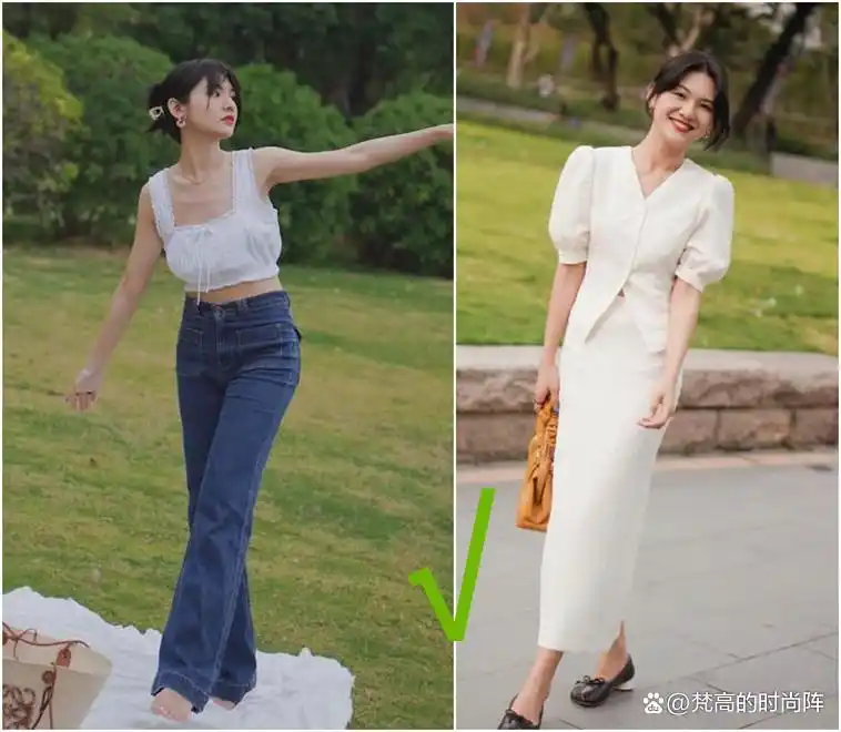 截短款上衣街拍趋势_小个子显高技巧露一截上衣_小个子穿搭露一截上衣