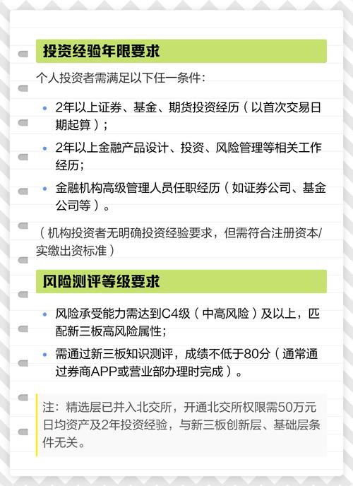 新三板基础层和创新层交易权限开通条件及相关规定介绍